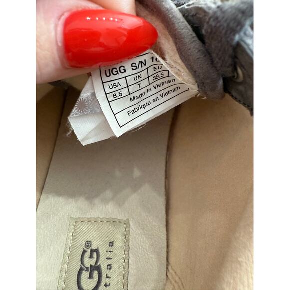 UGG Australia Suede Wool-Lined Sneakers Gray Size 8.5 - Picture 7 of 7